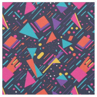 Tissu "Verts et Scènes rétro" 80s
