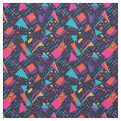 Tissu "Verts et Scènes rétro" 80s (Échantillon)