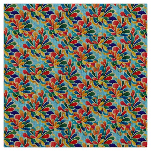 Tissu Vibrant Rainbow Petal Bloom Pattern (Échantillon)