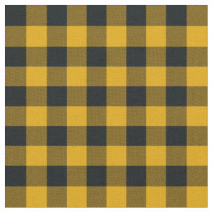 Tissu Vichy jaune et noir rustique à carreaux