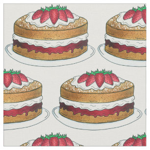 Tissu Victoria Sponge Cake British Food Baking Dessert
