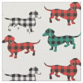 Tissu Vie de pays de teckels de plaid de Buffalo (Fermer)