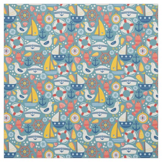 Tissu Vie marine vintage (Échantillon)