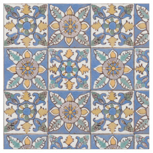 Tissu Vieux motif de tuiles de mur de majolique peint à