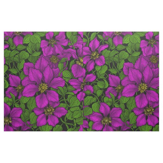 Tissu Vigne Clematis rose (Fat Quarter)