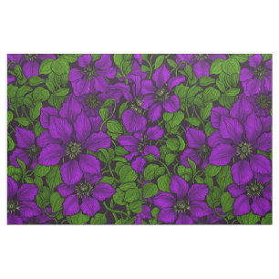 Tissu Vigne de Clematis pourpre