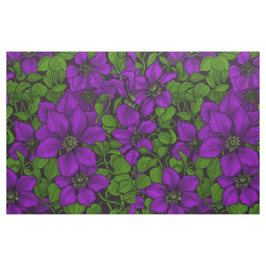 Tissu Vigne de Clematis pourpre (Fat Quarter)
