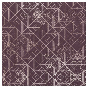 Tissu Vin Art Déco Rouge Or Motif géométrique rétro