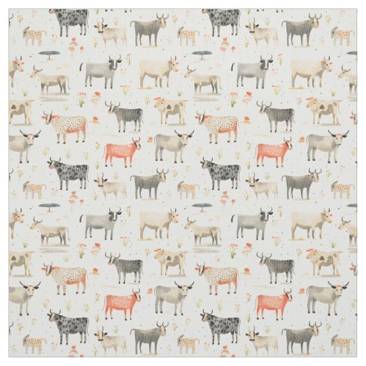 Tissu Vin bizarre : Vache Whimsy (Échantillon)