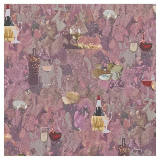 Tissu Vin et fromage Imprimer (Fermer)