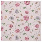 Tissu Vin floral rose et violet (Échantillon)