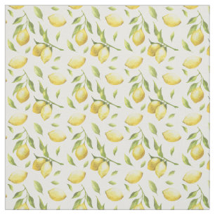Tissu Vintage Aquarelle Lemons et Motif de verdure