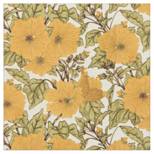 Tissu Vintage Art Nouveau Marshmallow Motif Floral