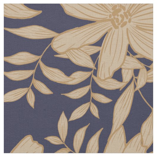 Tissu vintage beige et bleu marine (Fermer)