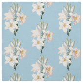 Tissu Vintage Blanc Lilies Floral (Échantillon)