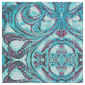 Tissu Vintage bleu floral (Fermer)