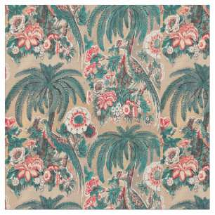 Tissu Vintage Chintz Floral Tropical Motif