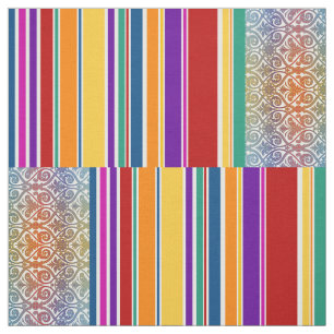 Tissu Vintage Damask Stripes coloré III + votre idée