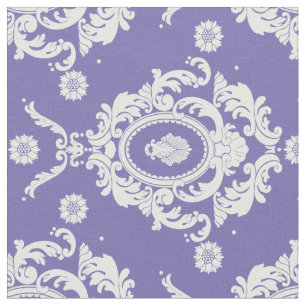 Tissu Vintage de motif de Damas florales violet