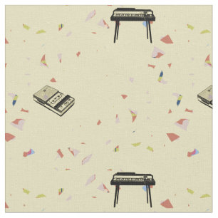 Tissu vintage de motif de disque d'organe de