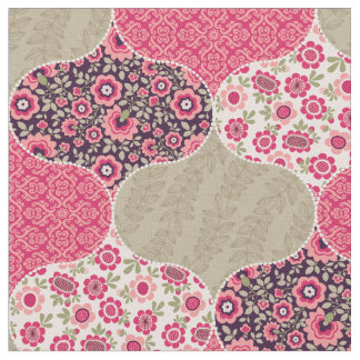 Tissu Vintage Floral marocain Motif Profond Rose