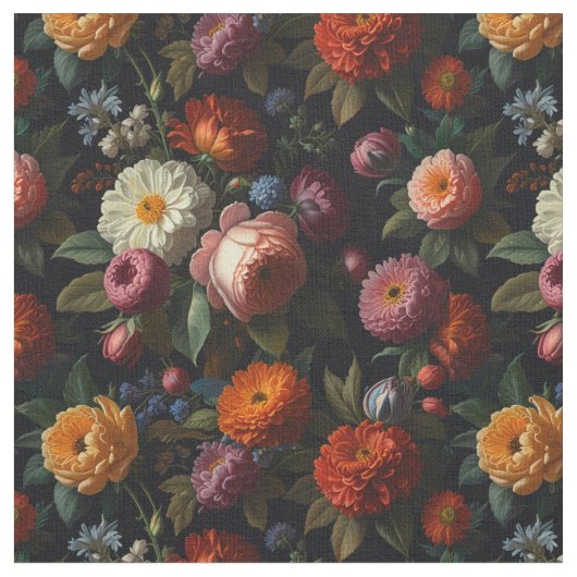 Tissu Vintage moody floral boho roses (Fermer)