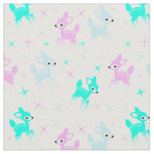 Tissu Vintage Pastel Deer Cute Motif de Noël