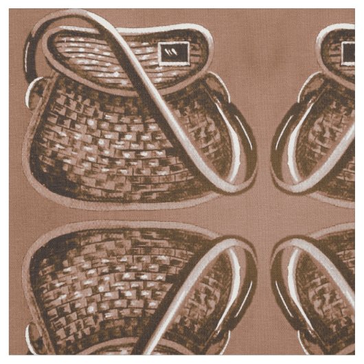 Tissu Vintage Pêche Antique Panier Fabric (Fermer)