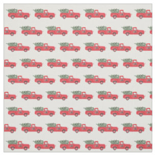 Tissu Vintage Red Truck Novelty Motif Holiday