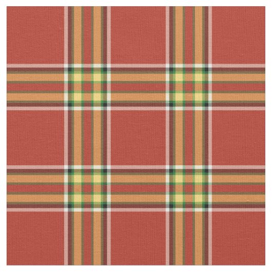 Tissu Vintage rouge et jaune écossais Plaid (Fermer)