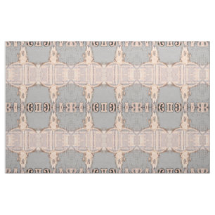 Tissu Vintage Russe Taureau gris blanc Ouest