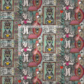 Tissu vintage valentine kitsch (Carreau)