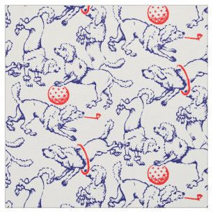 Tissu Vintage Victorian Era Jouer Poodles Motif