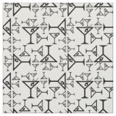 Tissu Vintages Martini Glaces noir et blanc Martini (Échantillon)