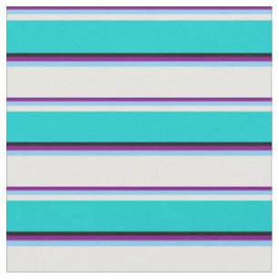 Tissu Violet, bleu ciel, crème à la menthe, turquoise et