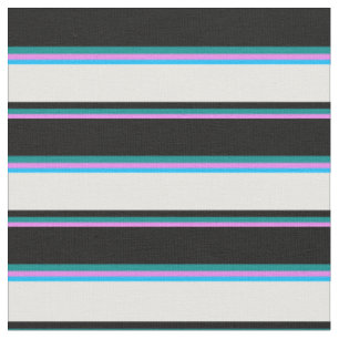 Tissu Violet, cyan foncé, noir, blanc et bleu ciel profo