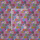 Tissu violet de beignets américains (Carreau)