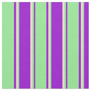 Tissu Violet foncé, vert clair et Motif à rayures bronzé