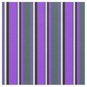 Tissu Violet, gris ardoise foncé, blanc et noir