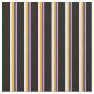Tissu Violet, gris ardoise foncé, orange, blanc & noir