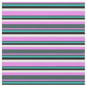 Tissu Violet, gris ardoise, vert mer, noir et blanc