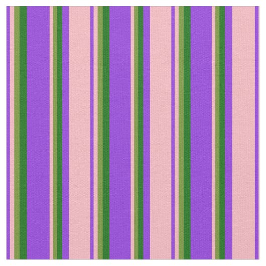 Tissu Violet, rose clair, vert et vert foncé (Fermer)