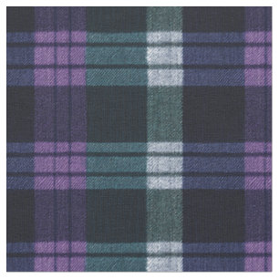 Tissu Violet, Vert, Blanc, Tartan noir