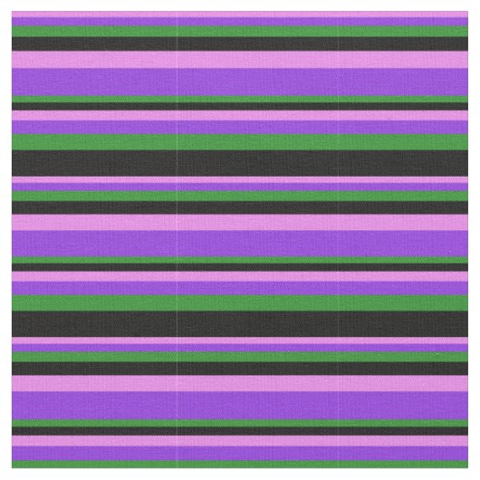 Tissu Violet, violet, vert de la forêt et lignes noires (Fermer)