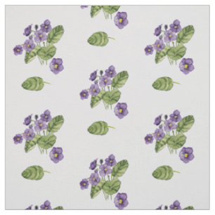 Tissu violet violet vert feuille motif aquarelle