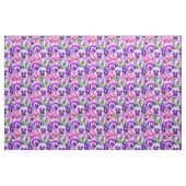 Tissu Violets colorés Pansy Flowers Motif (Yard)