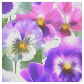 Tissu Violets colorés Pansy Flowers Motif (Fermer)