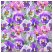 Tissu Violets colorés Pansy Flowers Motif (Échantillon)