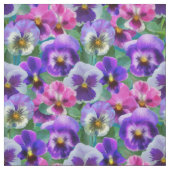 Tissu Violets colorés Pansy Flowers Motif (Échantillon)