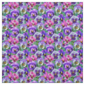 Tissu Violets colorés Pansy Flowers Motif (Échantillon)
